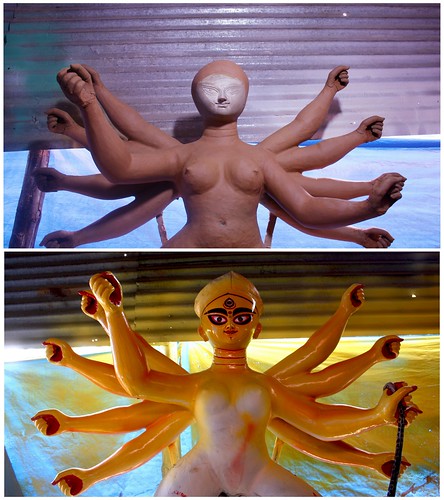 Before and After Durga Idol