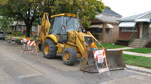 Sewer repairs on North 74th Court.  Elmwood Park Illinois.  October 2012. by Eddie from Chicago