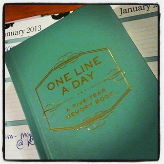 Finally started one of these! #onelineaday #5yearmemorybook #memories #writing