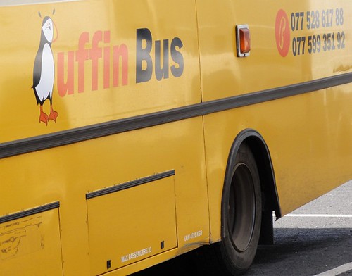 Side of a Puffin Bus on Rathlin Island