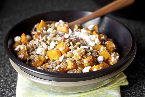 butternut salad with farro and pepitas