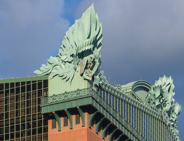Eagle in Seed Pods - Ornament on Roof of Harold Washington Library, Chicago Illinois