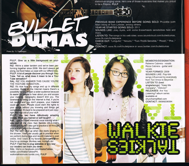 Walkie Talkies - PULP magazine January 2013