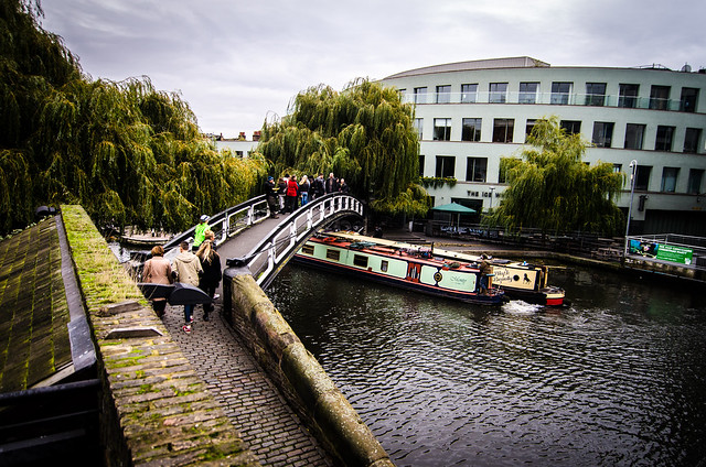 camden lock market london england canal lock bridge