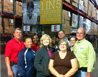 Employees of the USDA Rural Development Tennessee State Office volunteer for duty at the Second Harvest Food Bank of Middle Tennessee: Shown, Adia Kokona, Beverly McCadden, Jonathan Boyce, Penny Cliburn, Deneen Clayton, Don Harris, Fallan Faulkner, Abby Boggs, Roy Hill, Kathy Smith, and Brian Sutherland.