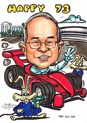 F1 racer caricature for SIM University