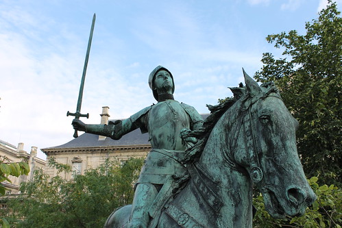 Estatua De Juana D' Arc ARC Tarjeta Postal Antigua Reims 