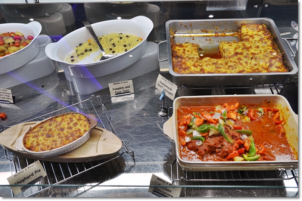 Glass Counter with Hot Food