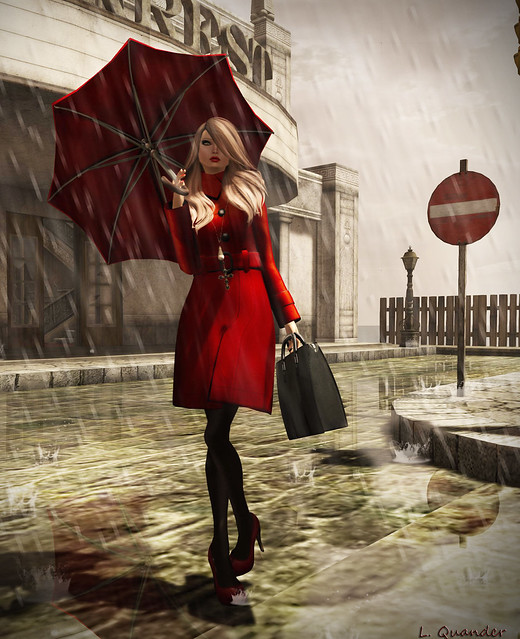 NYU - Trench Coat, Wool Scarlet for Oct FaMESHed