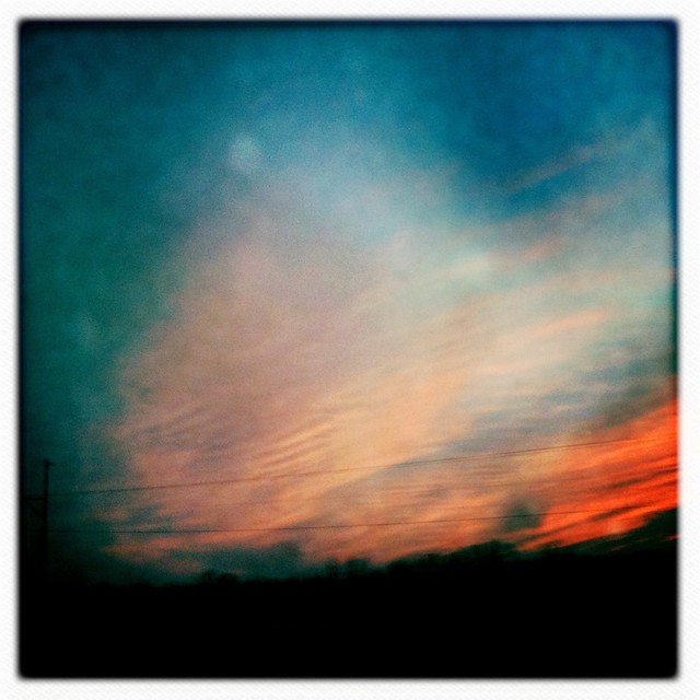 Sunset on the way to Austin