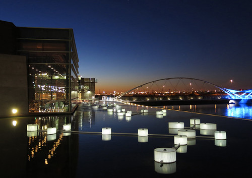 solar art glowing at Tempe Center for the Arts