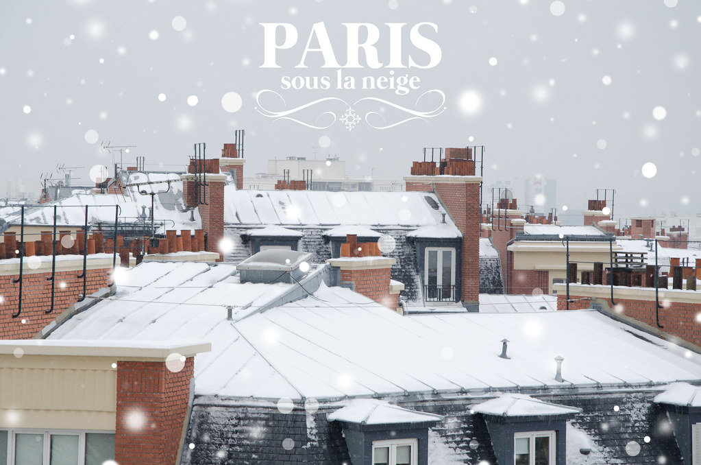 Les toits enneigés de Paris
