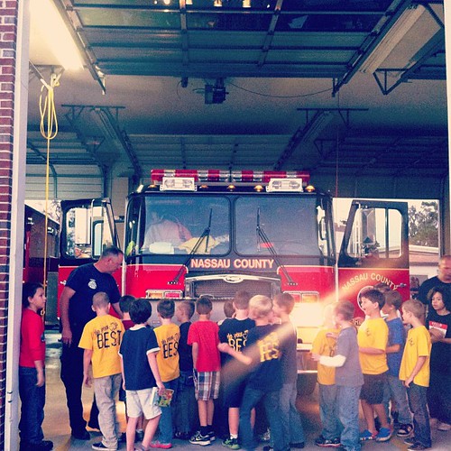 Eager to learn #cubscouts! #cubscout #firestation