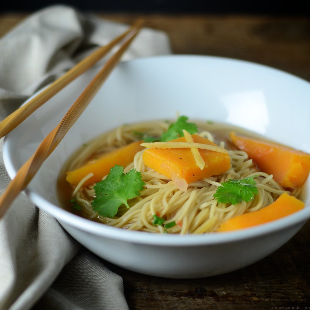 Butternut Squash and Noodle Broth