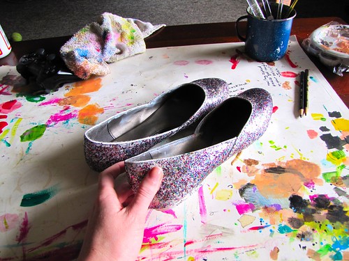 back of glitter shoes