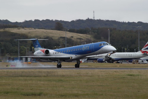 BMI Regional Embraer ERJ145 G-RJXE Landing Edinburgh Airport