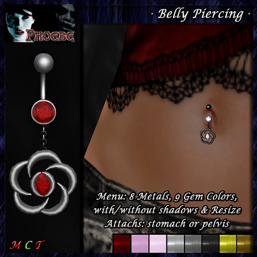 [$70L PROMO] *P* Dina Belly Piercing ~8 Metals-9 Gems~