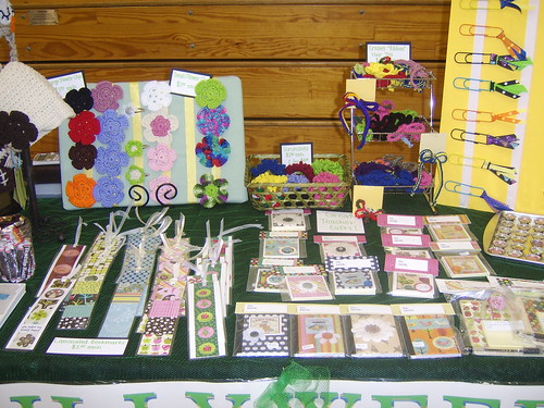 paper items displayed on table