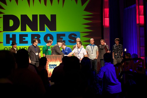 Accepting DNN MVP awards; photo by Oliver Hine