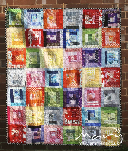 Scrappy Log Cabin Quilt - front