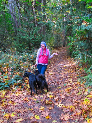 Liz and dogs at Discovery Park
