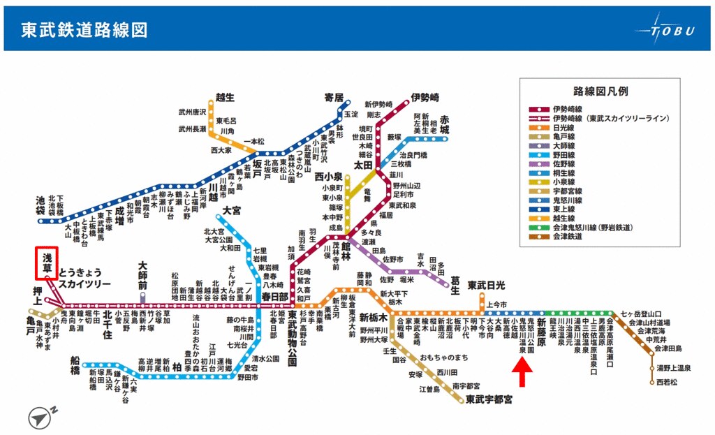 东武铁道 路线图