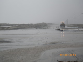 Flooding on N.C. 12 on Pea Island in Dare County