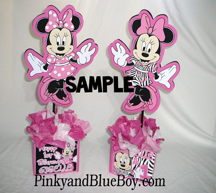 Sports Themed Birthday Party on Minnie Mouse Party Decorations Centerpie Ces Hot Pink Minnie Zebra