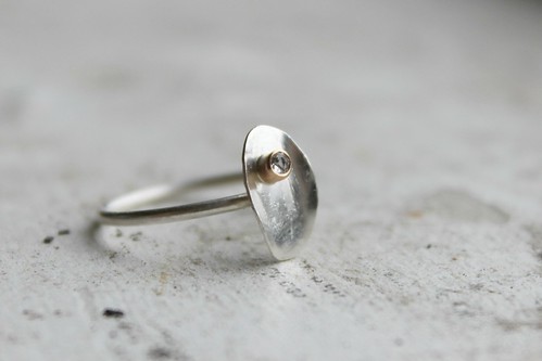Petite Petal Ring with white sapphire