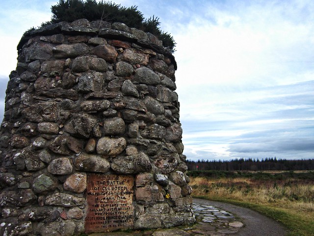 The memorial cairn at Culloden battlefield