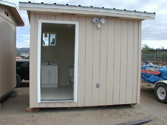 Modular bathrooms like these can be placed adjacent to homes in the Colonias, providing sanitation services that would otherwise not be available. USDA Photos