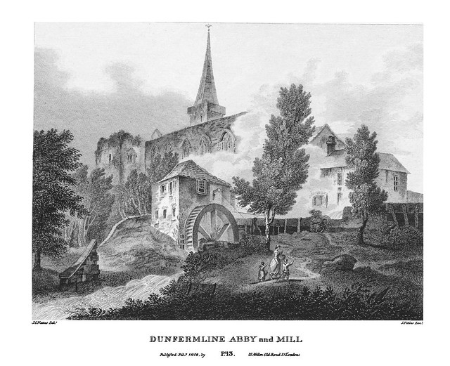  etching: Dunfermline Abby and Mill