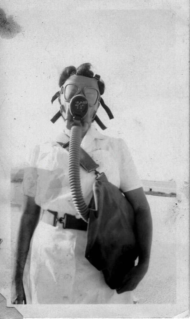 Gas Mask Nurse WWII WAC