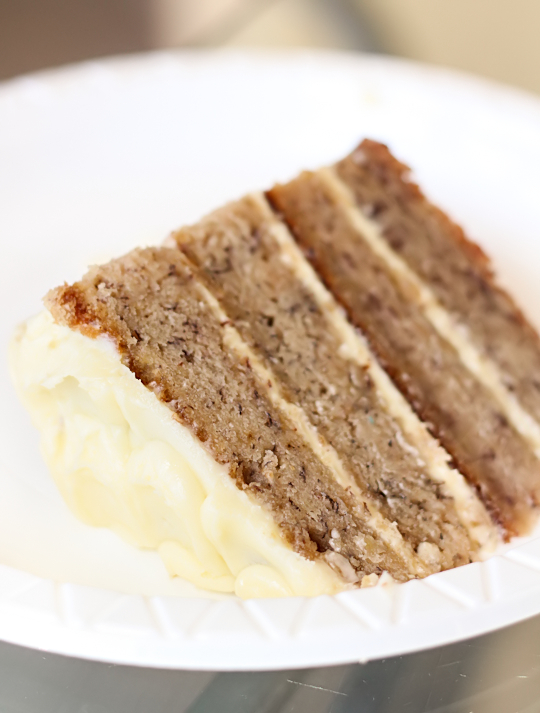 Banana Layer Cake with Passionfruit Cream Cheese Icing