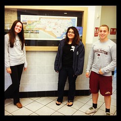 OMG our professor is making us pose in front of the NC map!