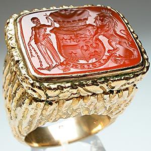 antique-carnelian algiers seal ring