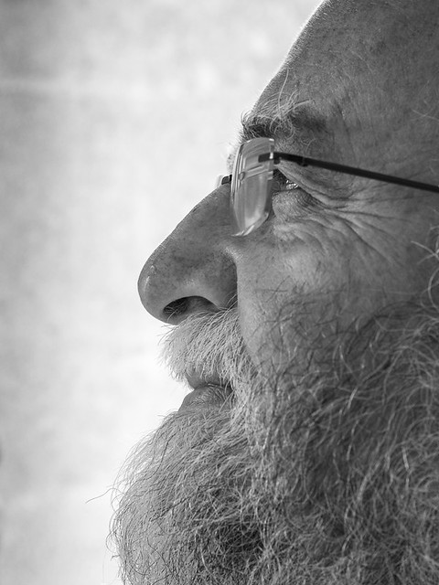 Beard and glasses - in profile