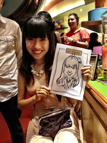 caricature live sketching for Au Chocolat Opening - 7