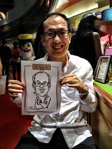 caricature live sketching for Au Chocolat Opening - 8