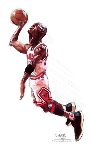 digital caricature sketches of Michael Jordan - 2