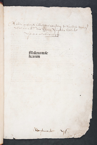 Monastic ownership inscription in Institoris, Henricus and Jacobus Sprenger: Malleus maleficarum