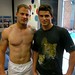 FRANCOIS HOUGAARD SHIRTLESS AND A LUCKY FAN.