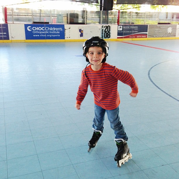 First rule of playing hockey. Learning to skate.
