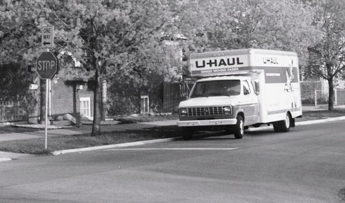 A U Haul Ford rental box truck.  Chicago Illinois.  May 1989. by Eddie from Chicago