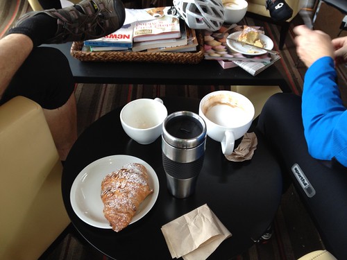 My almond croissant and coffee