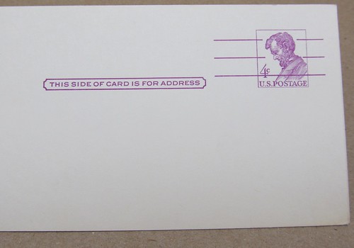 Abe Lincoln Purple USPS Postal Card