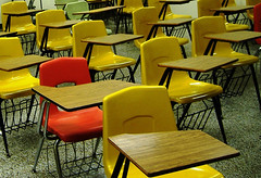 Photo: empty school desks