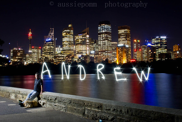 Andrew (blind photographer) with Sydney CBD