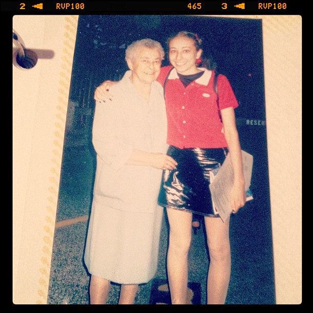 1990s flashback! Matching vinyl scrunchie and skirt