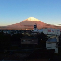 Fujisan from business hotel room in Gotemba. 6:35am